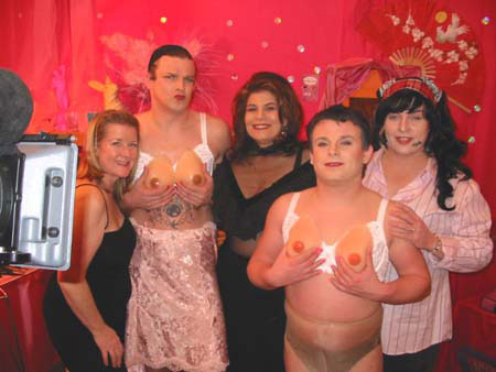 The full cast in pink